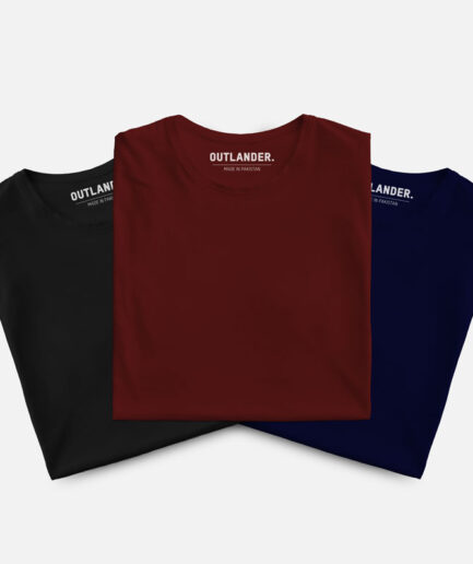 Basic 3 Pack T-shirts (Black, Maroon, Navy)