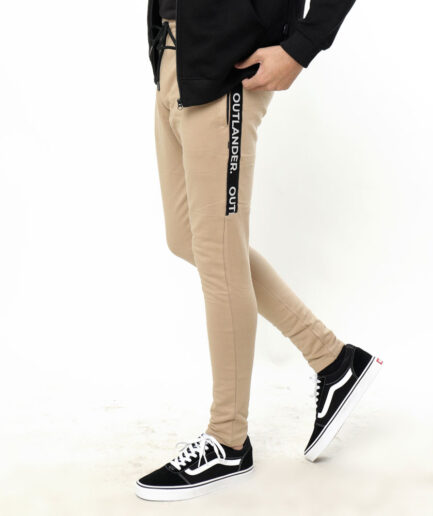 Beige Side Panel Trouser