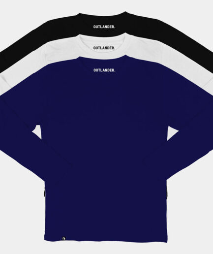 Basic 3 Pack Long Sleeves T-shirts (Black, White, Navy)