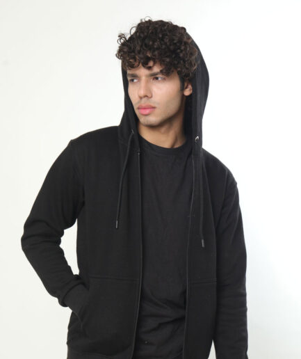Zipper Black Hoodie